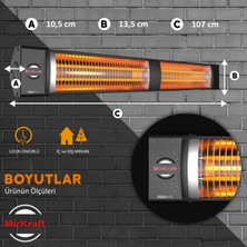 Mirkraft Square 2800 Watt Elektrikli Isıtıcı, IP45, LED Gösterge, Uzaktan Kumandalı Duvar Isıtıcısı