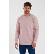 Terapi Men Erkek Pudra Bisiklet Yaka Basic Pamuklu Sweatshirt 9Y-5200177-004-1
