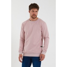 Terapi Men Erkek Pudra Bisiklet Yaka Basic Pamuklu Sweatshirt 9Y-5200177-004-1