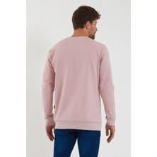 Terapi Men Erkek Pudra Bisiklet Yaka Basic Pamuklu Sweatshirt 9Y-5200177-004-1