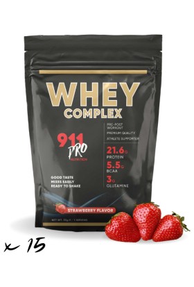 911 Pro Nutrition Whey Complex Protein Tozu Çilek Aromalı 15'li 33GR