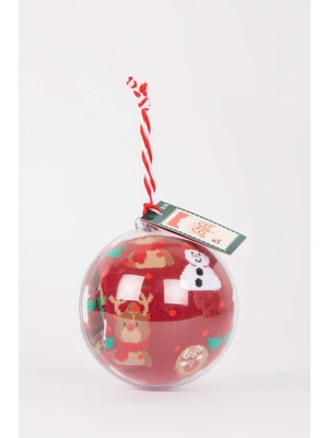 DeFacto Kadın Yılbaşı Temalı Pamuklu Uzun Çorap Y8746AZNS