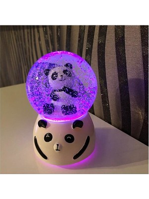 Mobgift Orta Boy Panda Temalı Işıklı Kar Küresi