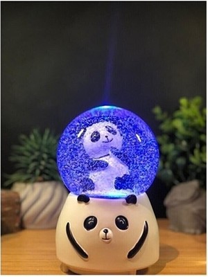 Mobgift Mini Boy Panda Tasarımlı Işıklı Kar Küresi