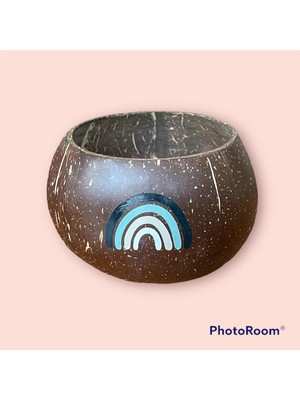 Ebru Sayer Art & Design El Boyaması Hindistan Cevizi Kase-Cococup-Naturelgökkuşağı