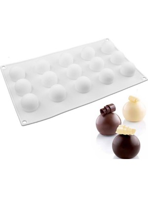 Pastry Planet Profesyonel 15 Li Yarım Küre Silikon Pasta Kek Kalıbı
