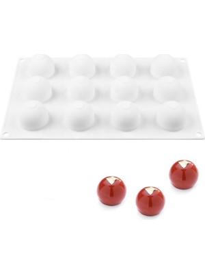 Pastry Planet Profesyonel 12 Li Yarım Küre Silikon Pasta Kek Kalıbı