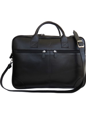 MÇ Deri Hakiki Deri Büyük Boy Evrak Çantası Laptop Bölmeli Üç Gözlü