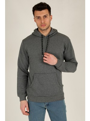 Terapi Men Erkek Kapüşonlu Uzun Kollu Kanguru Cepli Sweatshirt 20Y-5200322-1 Antrasit