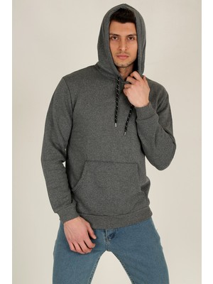 Terapi Men Erkek Kapüşonlu Uzun Kollu Kanguru Cepli Sweatshirt 20Y-5200322-1 Antrasit