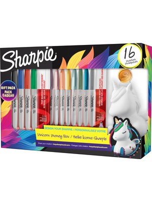 Sharpie Fine Kumbara Hediyeli 16'lı Set, Tek Boynuz