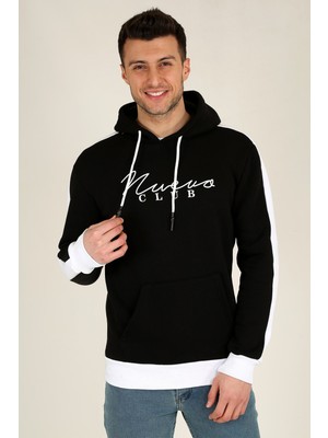 Terapi Men Erkek Kapüşonlu Uzun Kollu Kanguru Cepli Sweatshirt 21K-5200428-04 Siyah