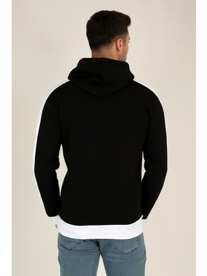 Terapi Men Erkek Kapüşonlu Uzun Kollu Kanguru Cepli Sweatshirt 21K-5200428-04 Siyah