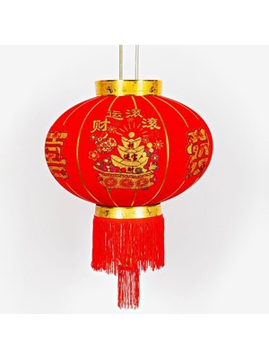 Dünyadan Hediyeler Çin Feneri Festival Parti Dekorasyon Düğün Feneri Kırmızı Kadife Yuvarlak 60 cm