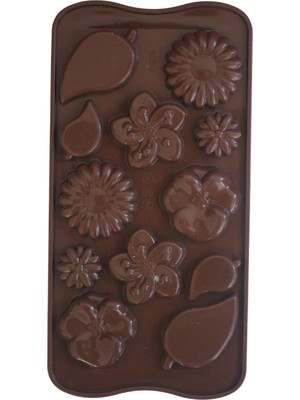 Pastry Planet Ince Çiçek Yaprak Silikon Çikolata Kalıbı
