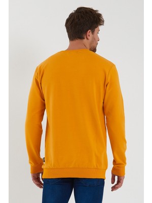 Terapi Men Erkek Hardal Bisiklet Yaka Basic Pamuklu Sweatshirt 9Y-5200177-004-1