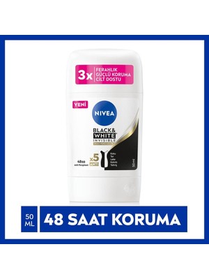 Nivea Kadın Stick Deodorant Black & White Invisible Ipeksi Pürüzsüzlük 48 Saat Anti-Perspirant Koruma 50 ml
