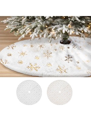 ZHKJ Shop Noel Ağacı Peluş Pullu Işlemeli Alt Dekoratif Etek, Boyut: 120CM (Altın) (Yurt Dışından)