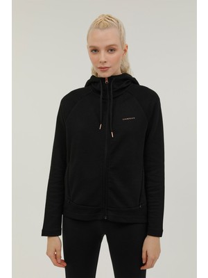 Lumberjack W-GF21 Bıanca Full Zıp Ho Siyah Kadın Eşofman Üstü