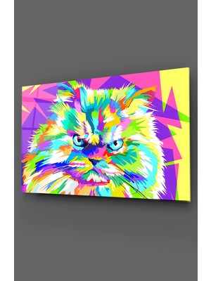 Taul Art Kedi Popart Cam Tablo