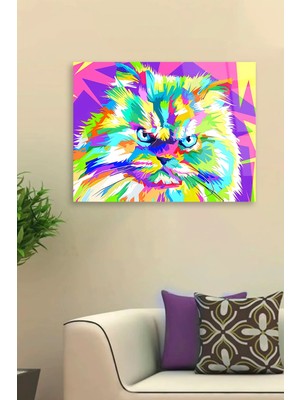 Taul Art Kedi Popart Cam Tablo