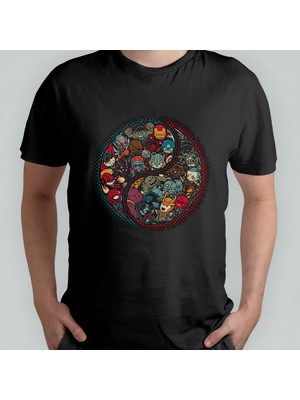 Pixxa Avengers Chibi %100 Pamuklu Bisiklet Yaka T-Shirt Model - 1