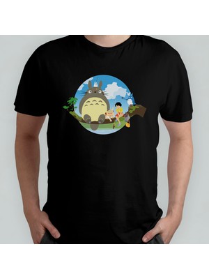 Pixxa Studio Ghibli - Komşum Totoro %100 Pamuklu Bisiklet Yaka T-Shirt Model - 1
