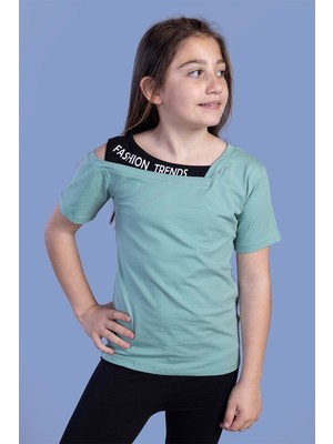 Toontoy Kids Toontoy Kız Çocuk Omuz Detaylı Tişört