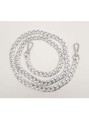 Angel Çanta Aksesuar Gümüş Klasik Ince Çanta Zinciri Kancalı 100 cm