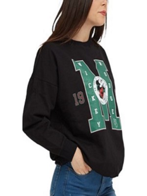 Still Siyah Mıckey Mouse 1928 Baskılı Cepli Bisiklet Yaka Oversize  Sweatshirt