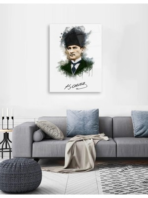 Taulart Atatürk Imzalı Cam Tablo