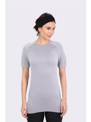 Manila Armour Seamless Sporcu Kısa Kollu T-Shirt Gri