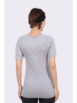 Manila Armour Seamless Sporcu Kısa Kollu T-Shirt Gri