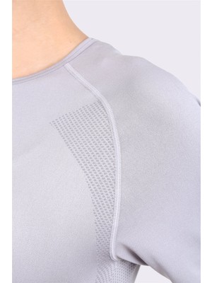 Manila Armour Seamless Sporcu Kısa Kollu T-Shirt Gri