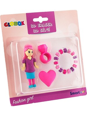 Globox Fashion Girl 3 Boyutlu Şekilli Silgi 4'lü Set