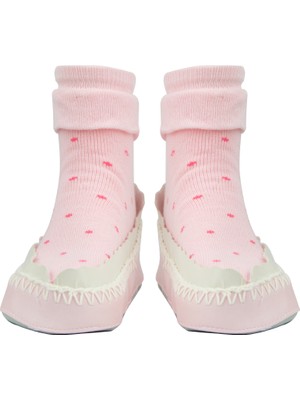 Bross Pembe Puantiyen Desenli Çocuk Slippers