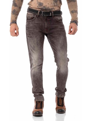 Cipo & Baxx CD811 Fitilli Kahverengi Erkek Jeans Pantolon