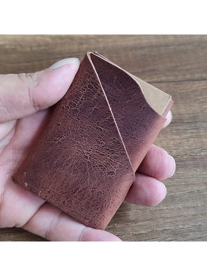 Sumerian Wallet Minimalist Crazy Deri Tarçın Kartlık(Anahtarlık Hediye)