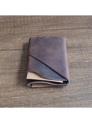 Sumerian Wallet Minimalist Crazy Deri Kahverengi (Anahtarlık Hediye)