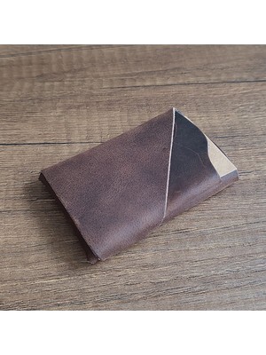 Sumerian Wallet Minimalist Crazy Deri Kahverengi (Anahtarlık Hediye)