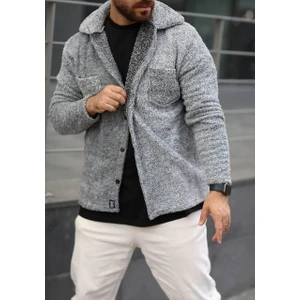 Cender Trend Moda Erkek Içi Yünlü Gömlek Pelüş Moda Ceket Tarzı Düğmeli