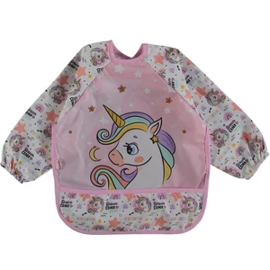 Aldemir Store Unicorn Sevimli At Desen Kollu Cepli Bebek Mama Önlüğü