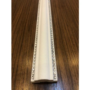 2 Şeritli Dekoratif Gümüş Renkli Taşlı Strafor Köpük Çıta Kartonpiyer - 50 Cm - 4 Adet