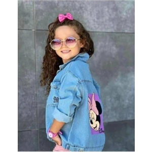 Kız Çocuk Kot Ceket Minnie Baskılı