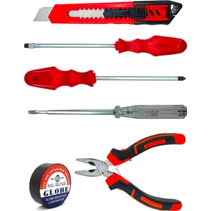 Yüksek Kalite Pense Kontrol Kalemi Yıldız ve Düz Tornavida  Elektrikci Bant Tamirci Seti 6lı Set
