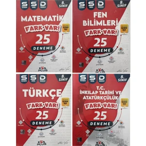 Koray Varol Akademi Plus 8.Sınıf LGS 4'lü Fark Var SSD Sistematik Sarmal Deneme Seti