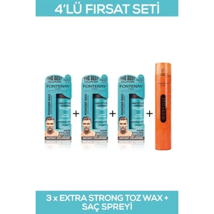 Saç Şekillendirici Pudra Toz Wax Matt Effect Mavi 20gr X3 + 400ml Saç Sprey 4'Lü Set