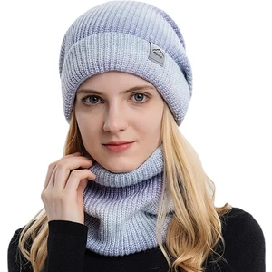 Lucky Power  Kışlık Kadın Kasketleri Snood Setleri Degrade Renkli Örme Şapka Isıtıcı (Yurt Dışından)