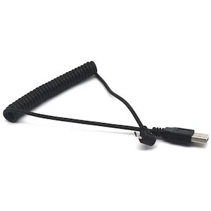 Spiral Mikro USB Sağ 90 Derece Bükümlü Kablo