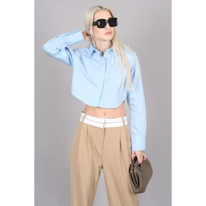 Mad Girls Mavi Kısa Gömlek MG1382